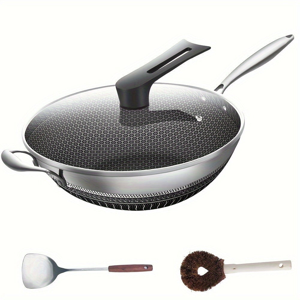 Non-Stick Stainless Steel Wok