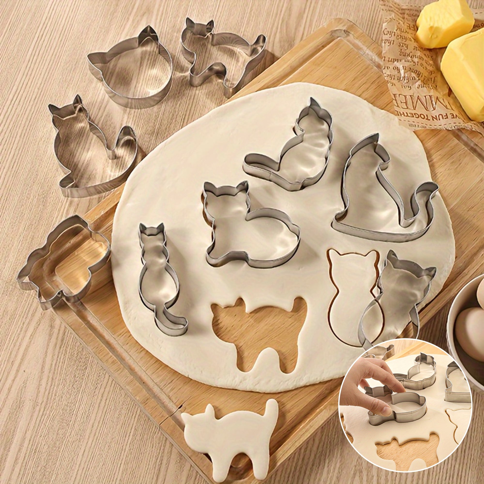 3D Cat Cookie Cutters-9pcs