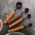 Acacia Wood Measuring Cups & Spoons Set (4/8 PCS)