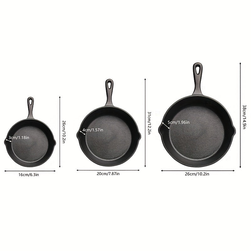 Cast Iron Skillet Set – 3/4/5-Piece Frying Pans