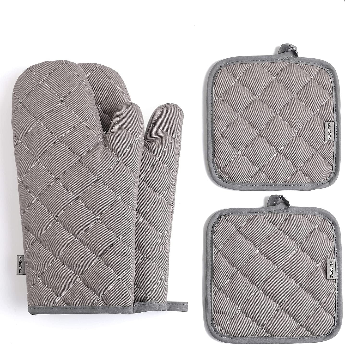 4-Piece Heat-Resistant Oven Mitts & Pot Holders Set (13")