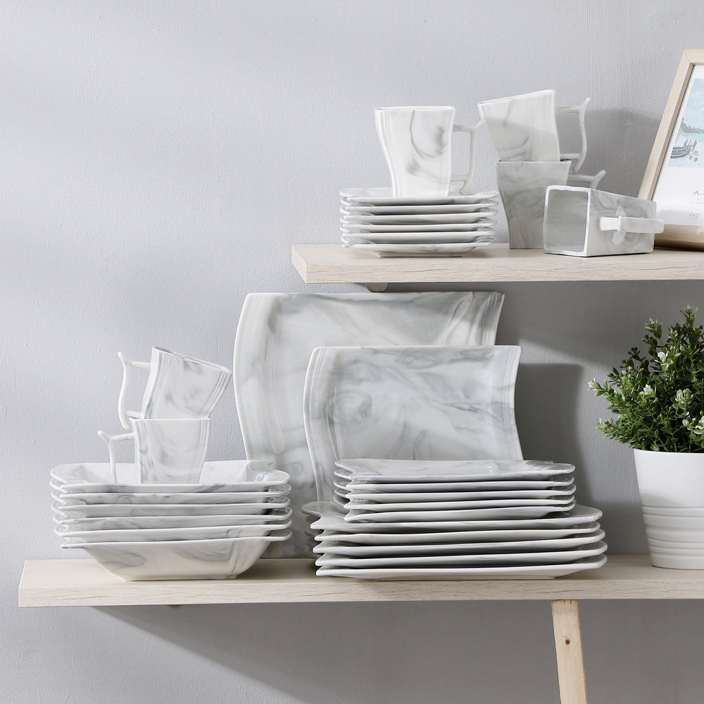 Square Porcelain Dinnerware Set