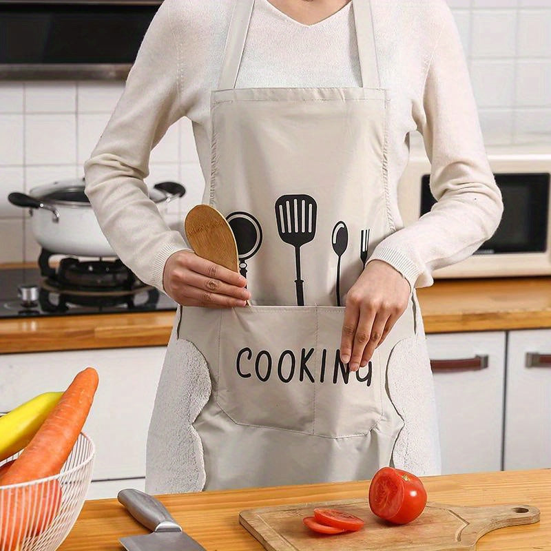 Waterproof Oil-Resistant Kitchen Apron with Pocket