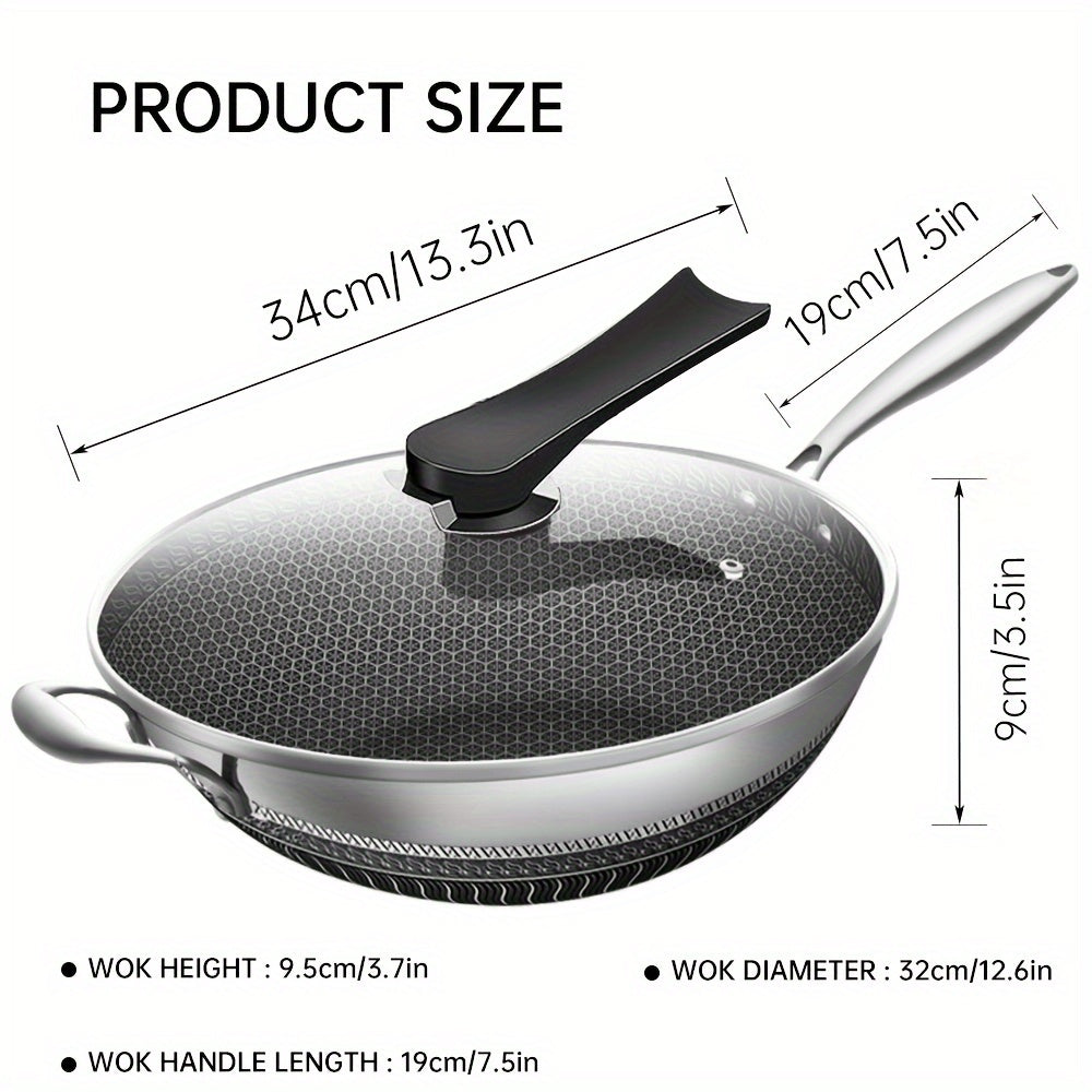 Non-Stick Stainless Steel Wok