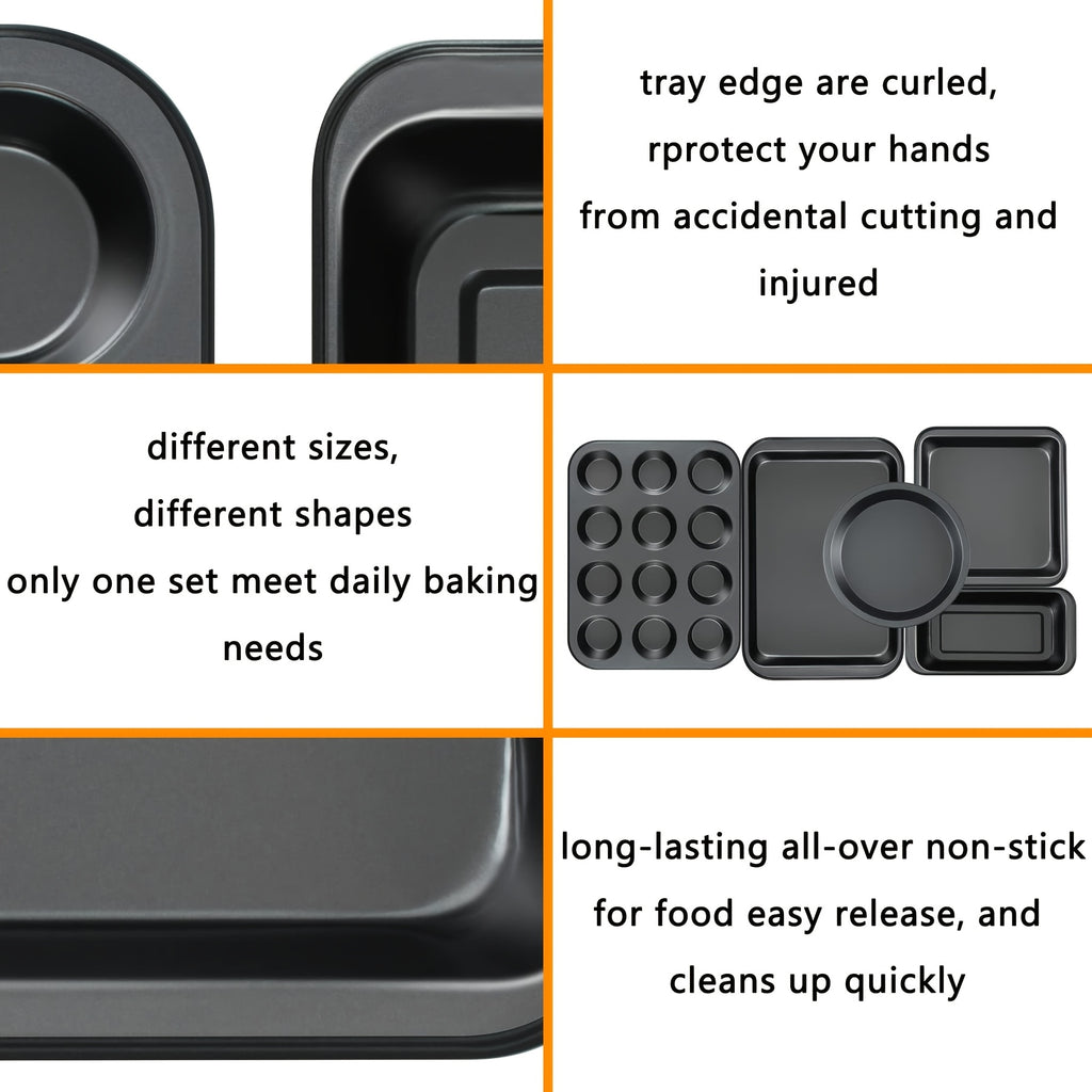 Nonstick Bakeware Set with Rack-14pcs