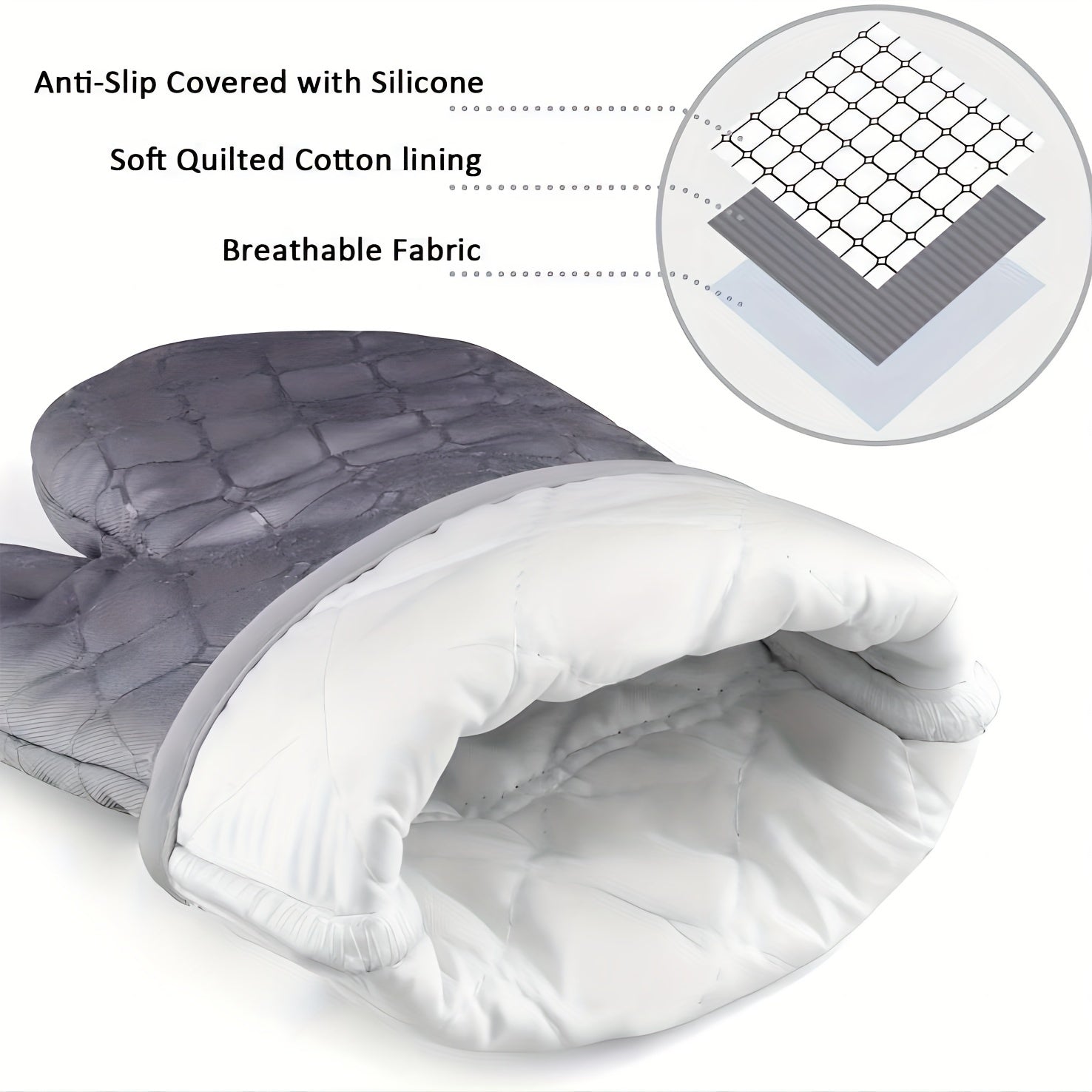 4-Piece Oven Mitts & Pot Holders Set – Heat Resistant 500°F