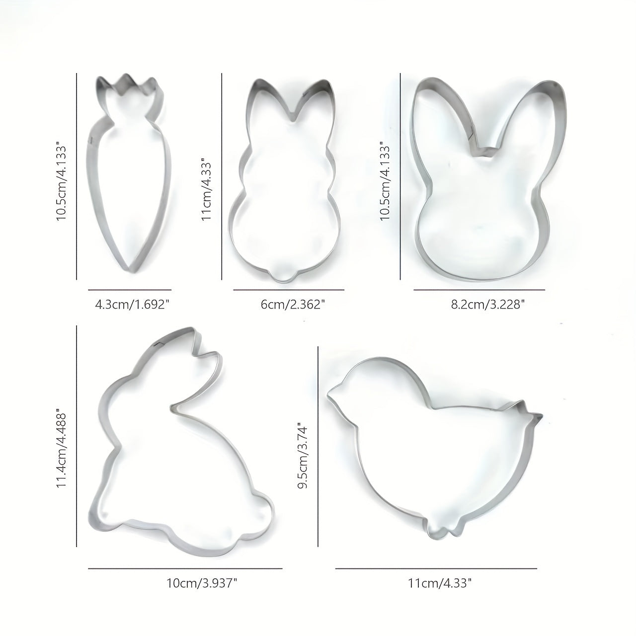 Easter Cookie Cutters-5pcs