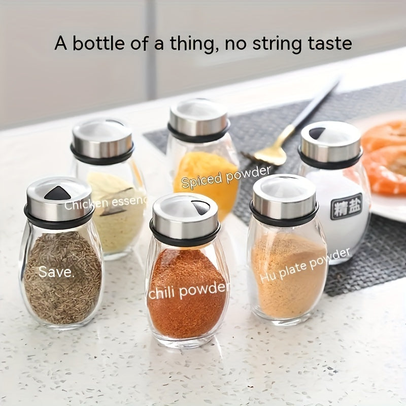 360° Rotating Spice Rack with Glass Jars – 6/12pcs