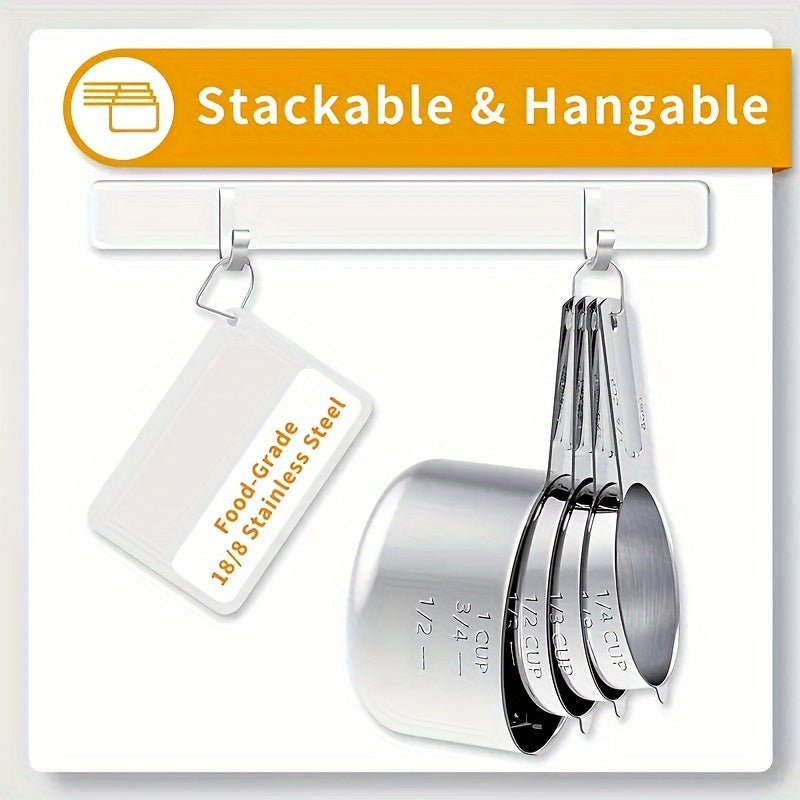 Juego de tazas medidoras y cucharas medidoras de acero inoxidable
