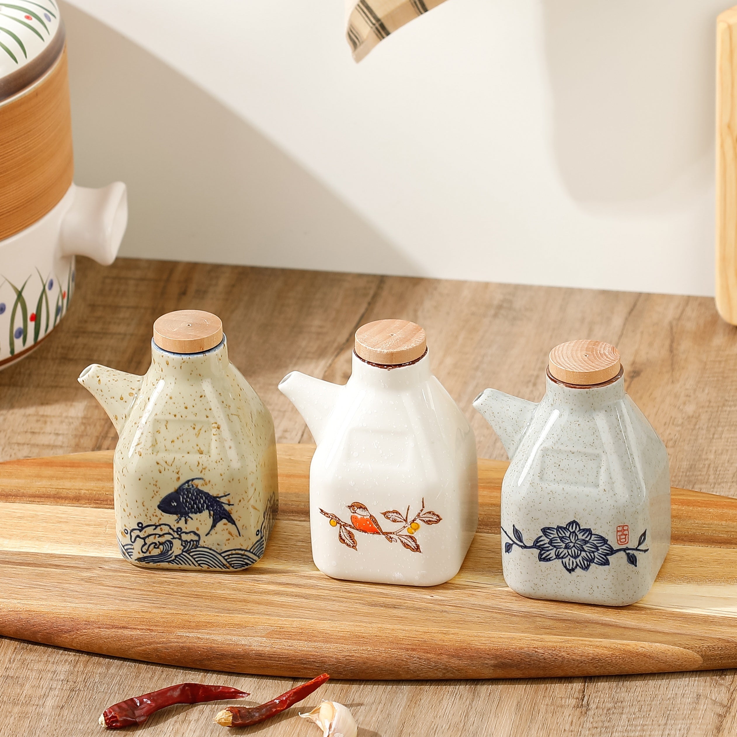 Ceramic Oil & Vinegar Dispenser Bottle