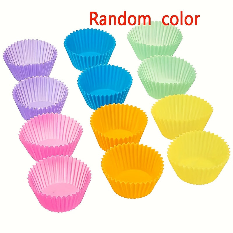12-Pack Silicone Cupcake Molds – Reusable Non-Stick Muffin Baking Cups