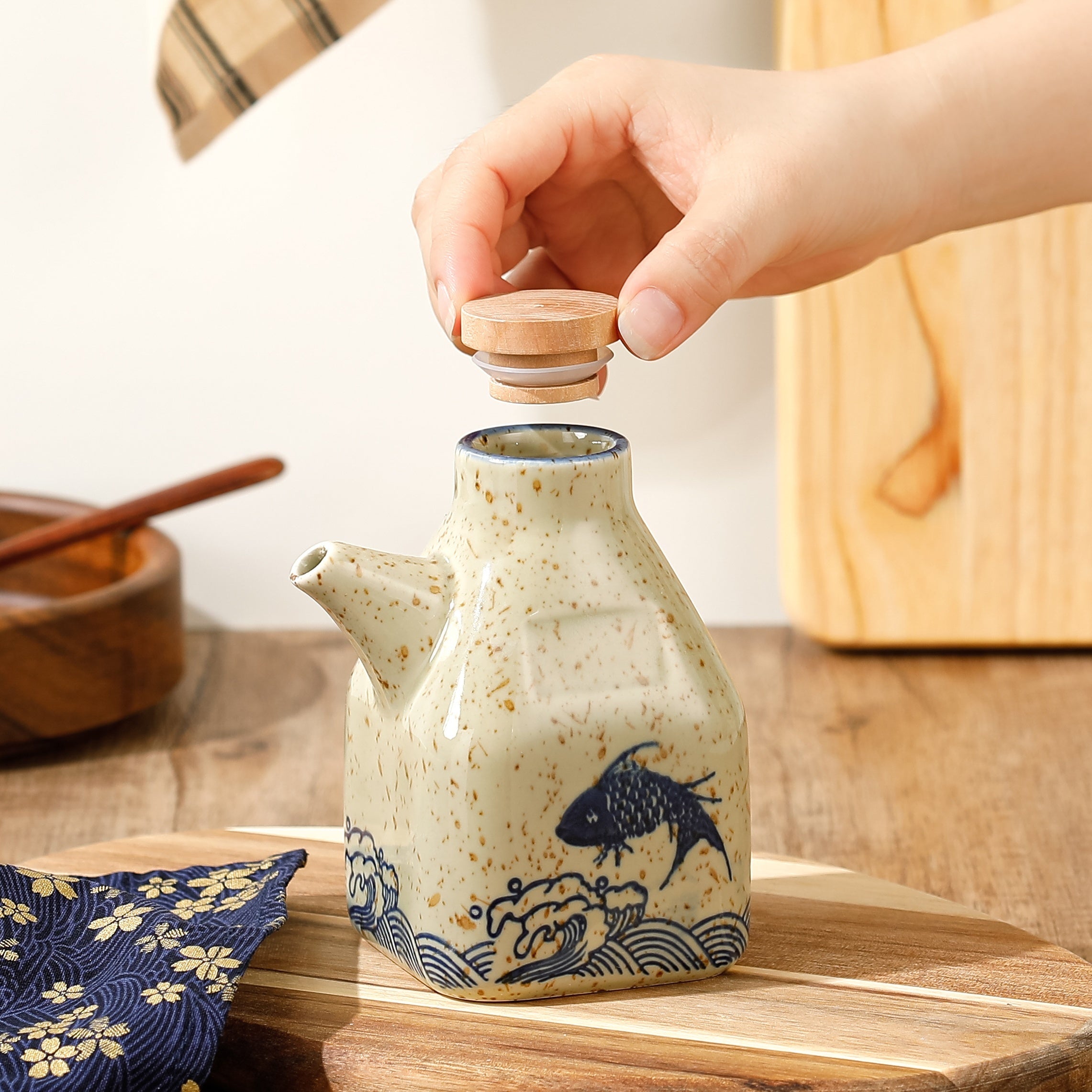 Ceramic Oil & Vinegar Dispenser Bottle