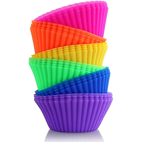 12-Pack Silicone Cupcake Molds – Reusable Non-Stick Muffin Baking Cups