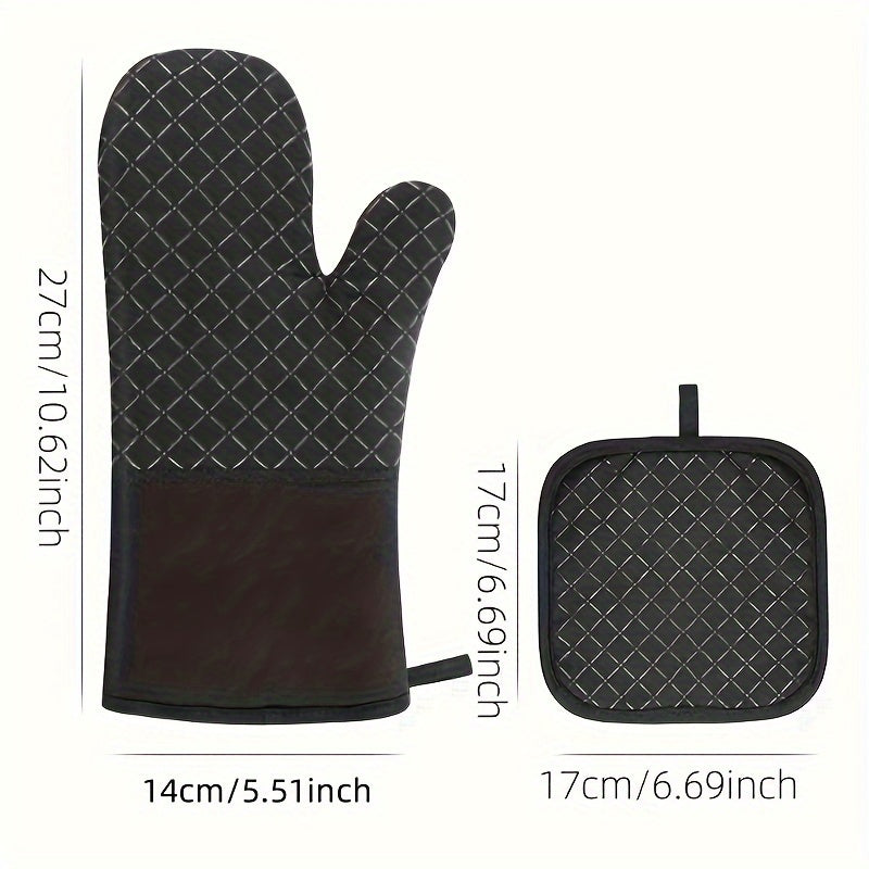 2-Pack Silicone Oven Mitts & Pot Holders – Heat Resistant