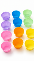 12-Pack Silicone Cupcake Molds – Reusable Non-Stick Muffin Baking Cups