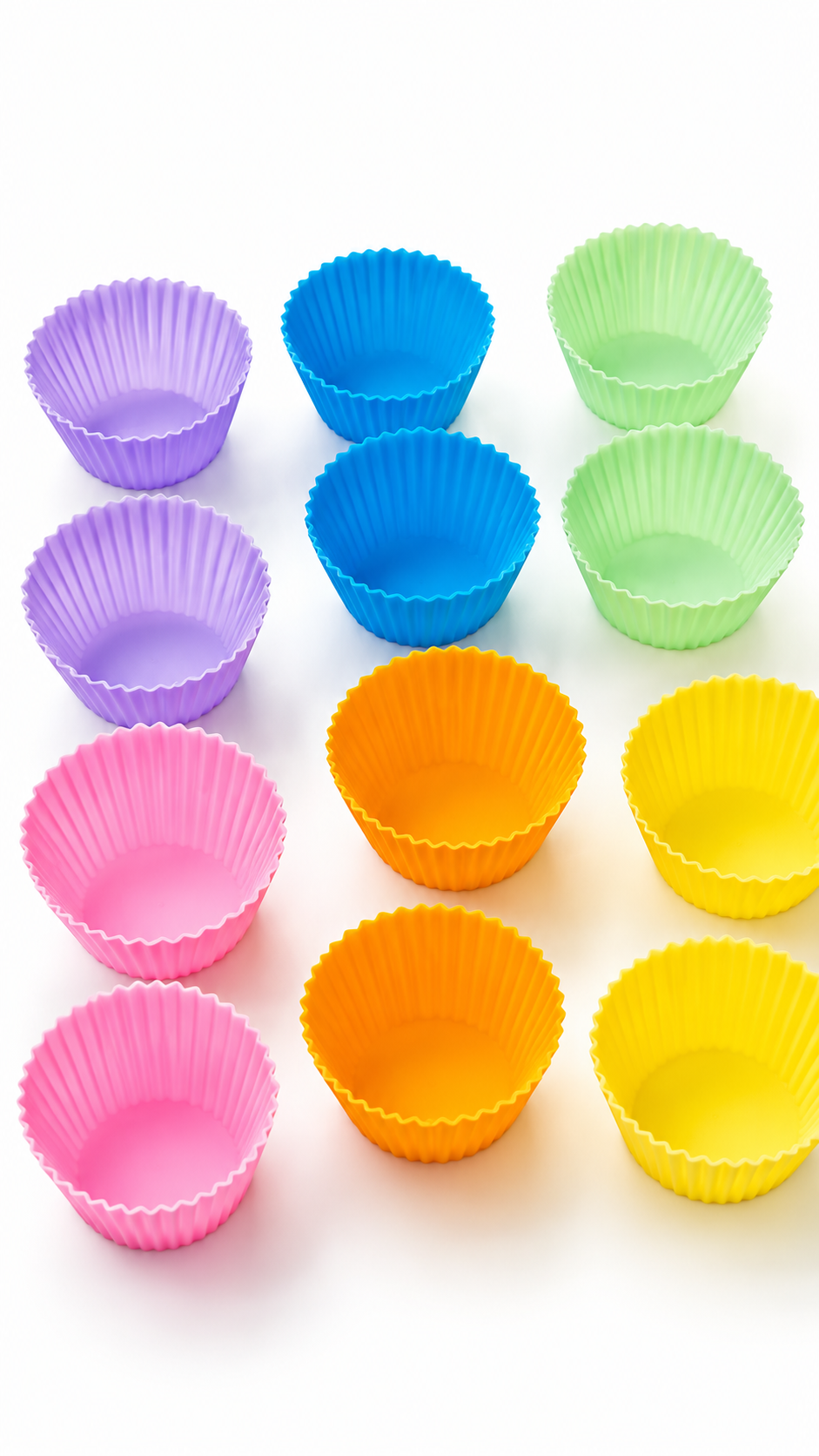 12-Pack Silicone Cupcake Molds – Reusable Non-Stick Muffin Baking Cups
