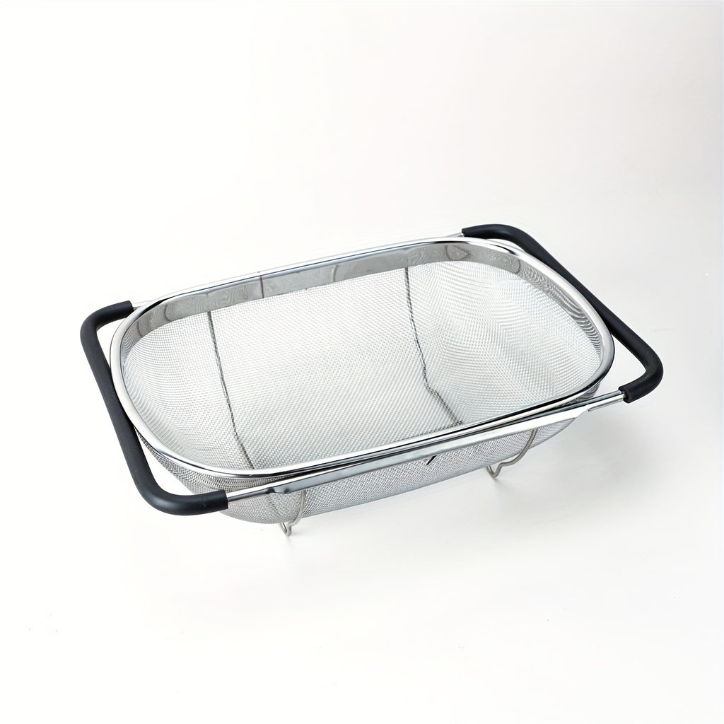 Stainless Steel Sink Colander & Adjustable Drain Basket