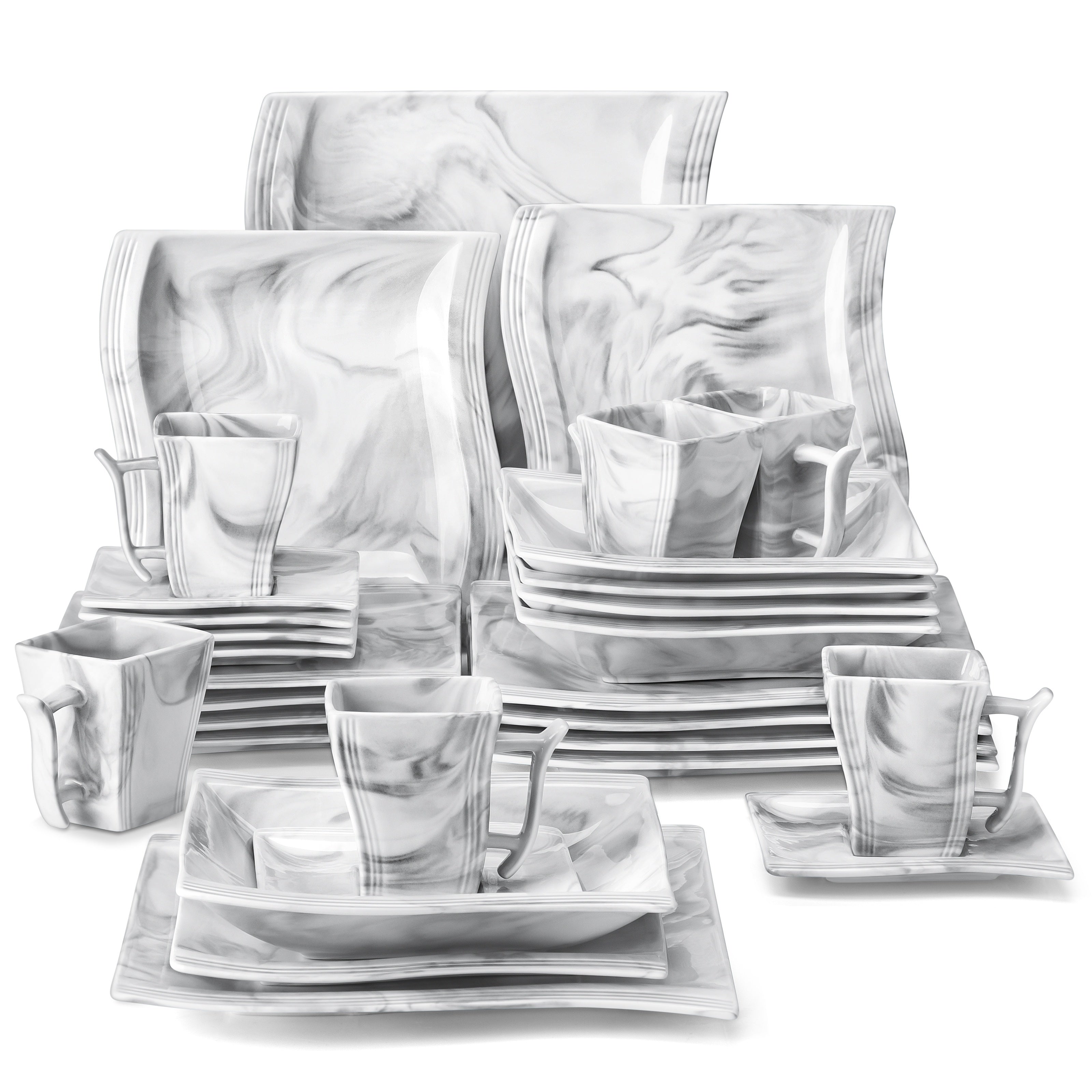 Square Porcelain Dinnerware Set