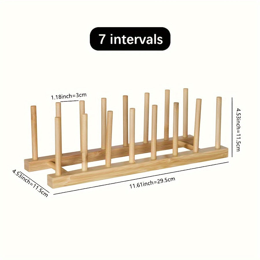 Bamboo Wooden Plate Rack