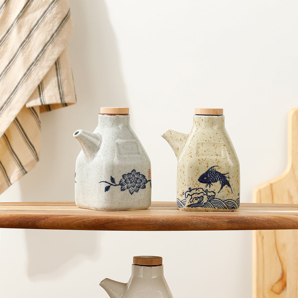 Ceramic Oil & Vinegar Dispenser Bottle