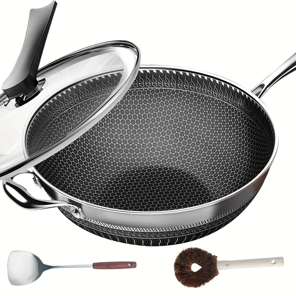 Non-Stick Stainless Steel Wok