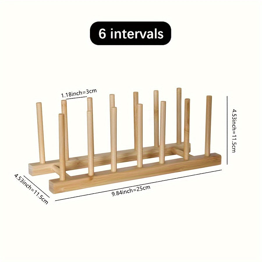 Bamboo Wooden Plate Rack