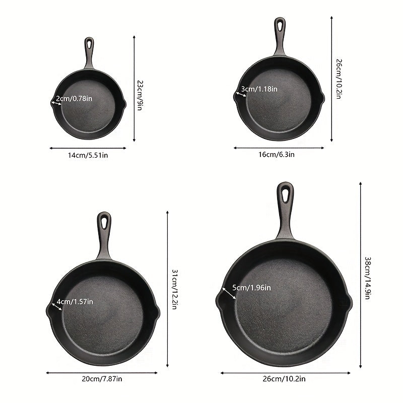 Cast Iron Skillet Set – 3/4/5-Piece Frying Pans