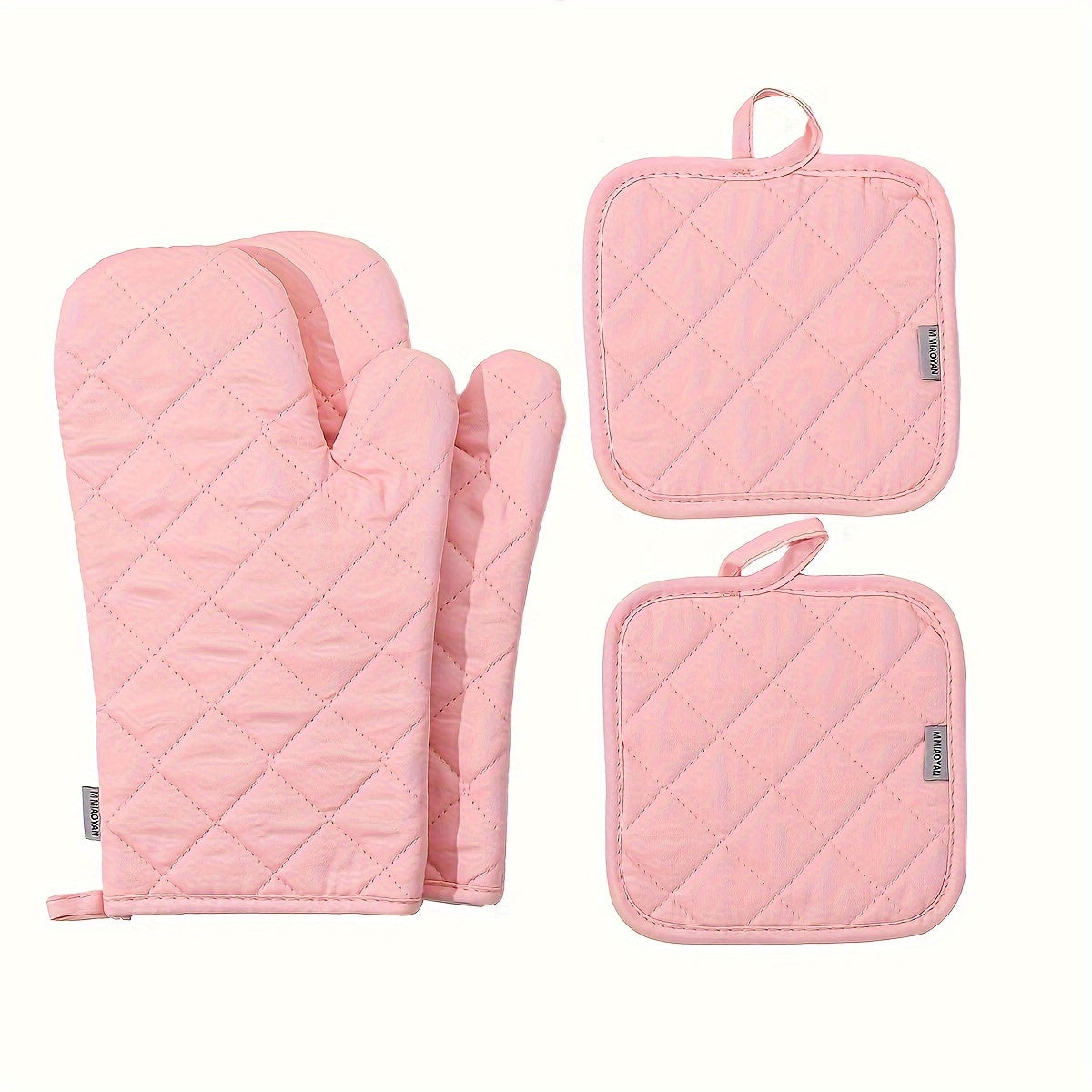 4-Piece Heat-Resistant Oven Mitts & Pot Holders Set (13")