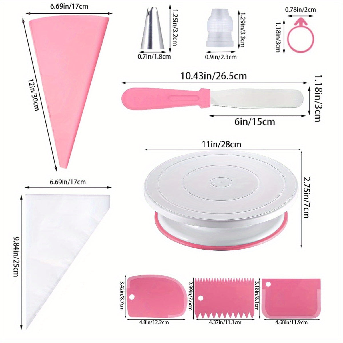Cake Decorating Kit with Turntable
