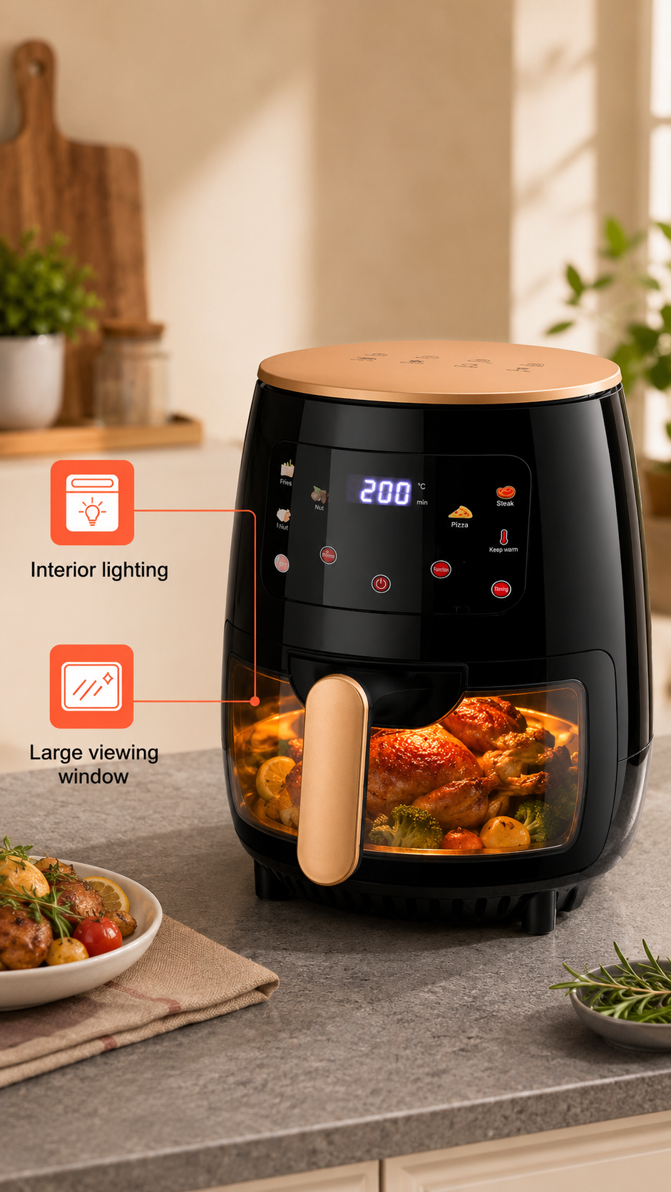 6QT Air Fryer with Viewing Window