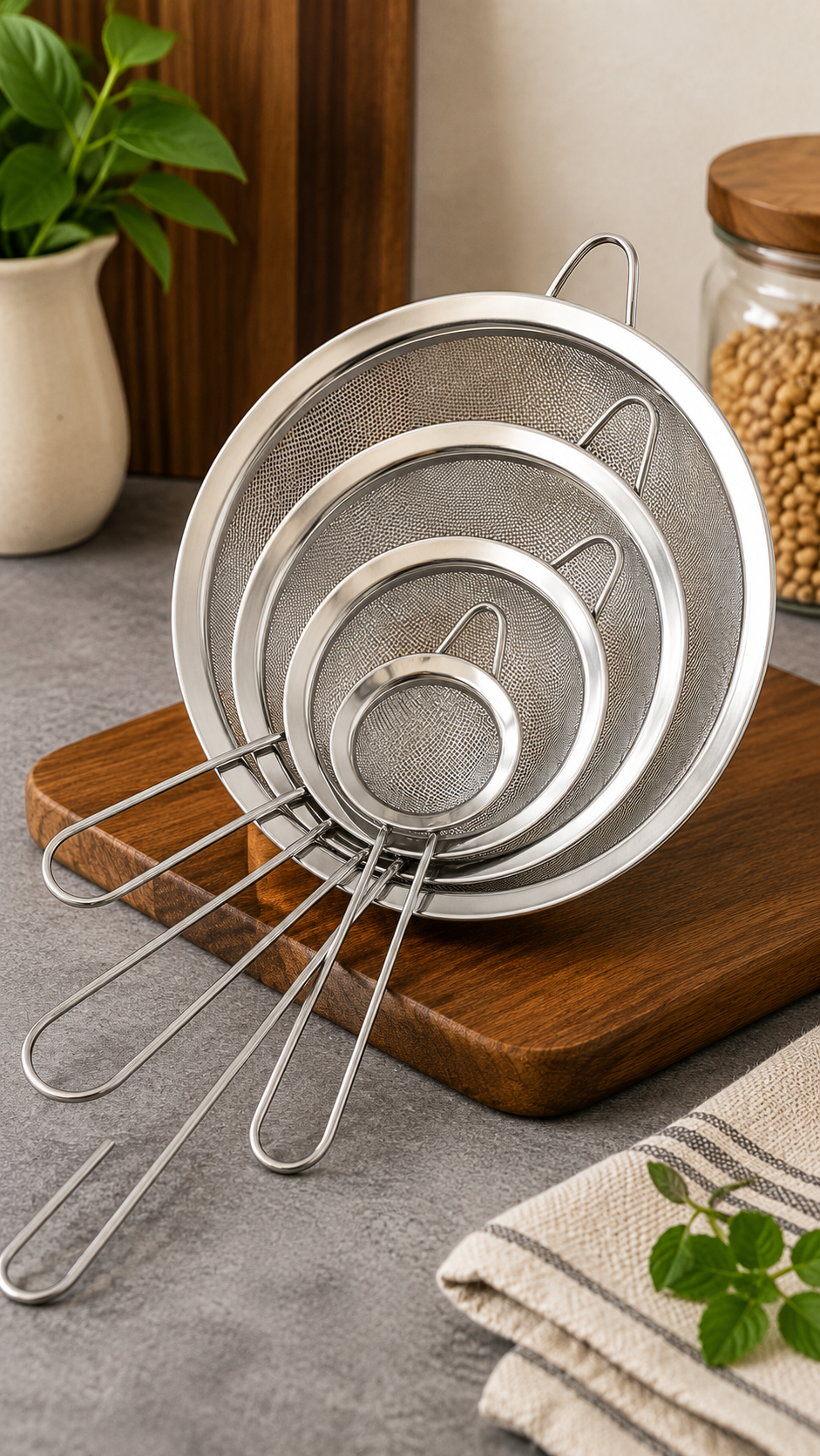 Stainless Steel Fine Mesh Strainer Set