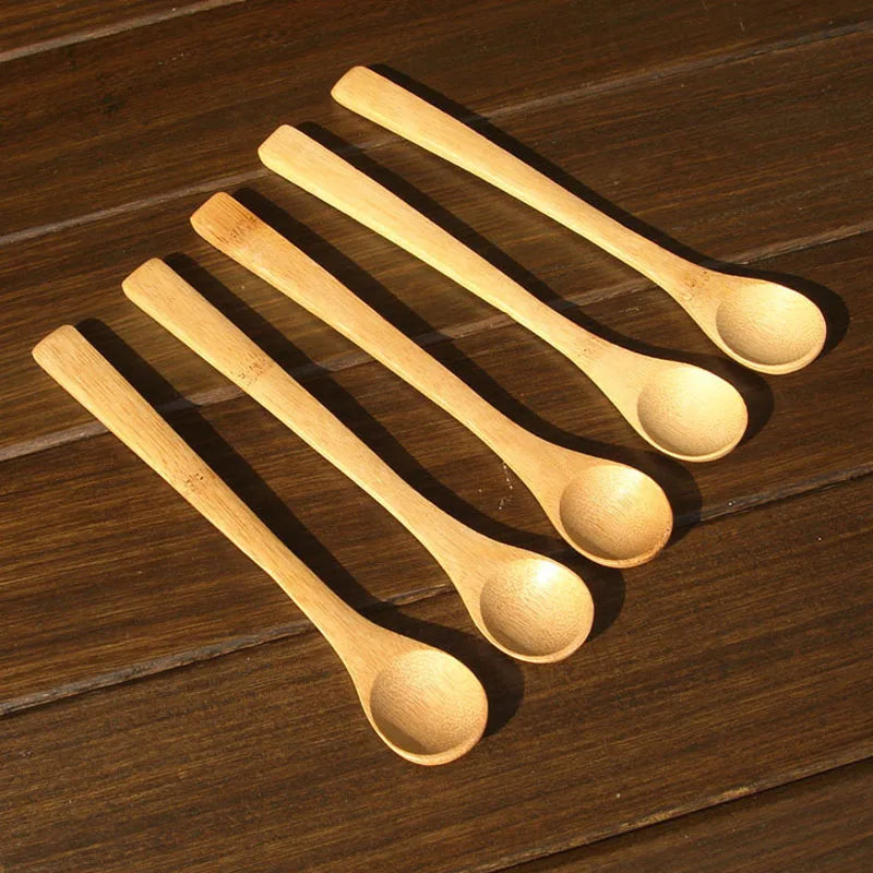 10-Piece Bamboo Honey & Coffee Spoon Set