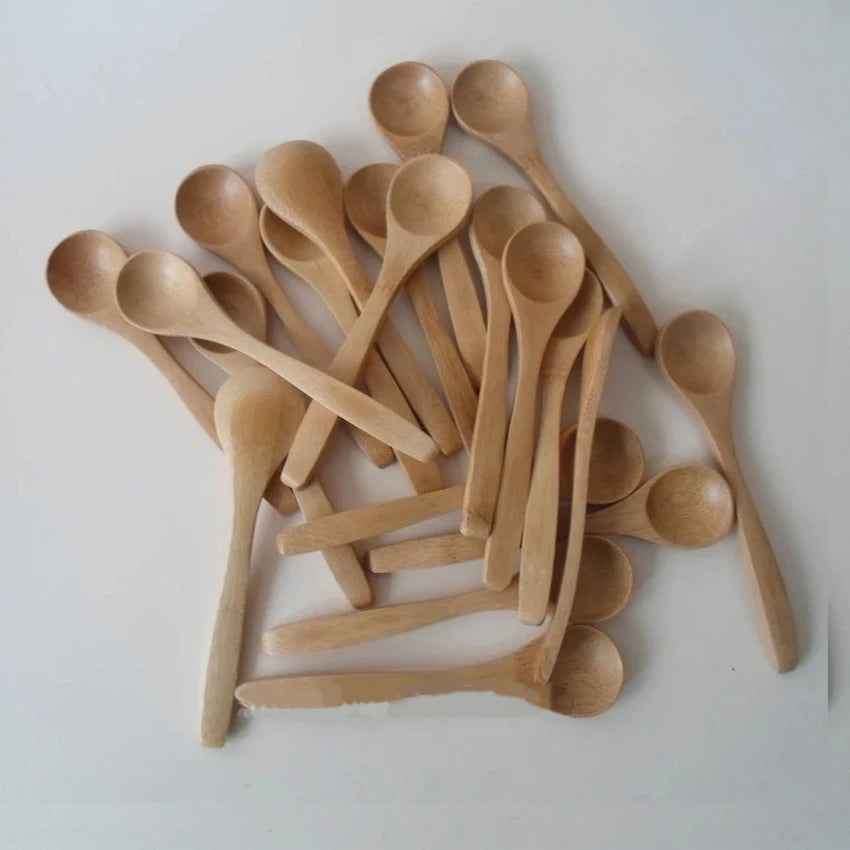10-Piece Bamboo Honey & Coffee Spoon Set