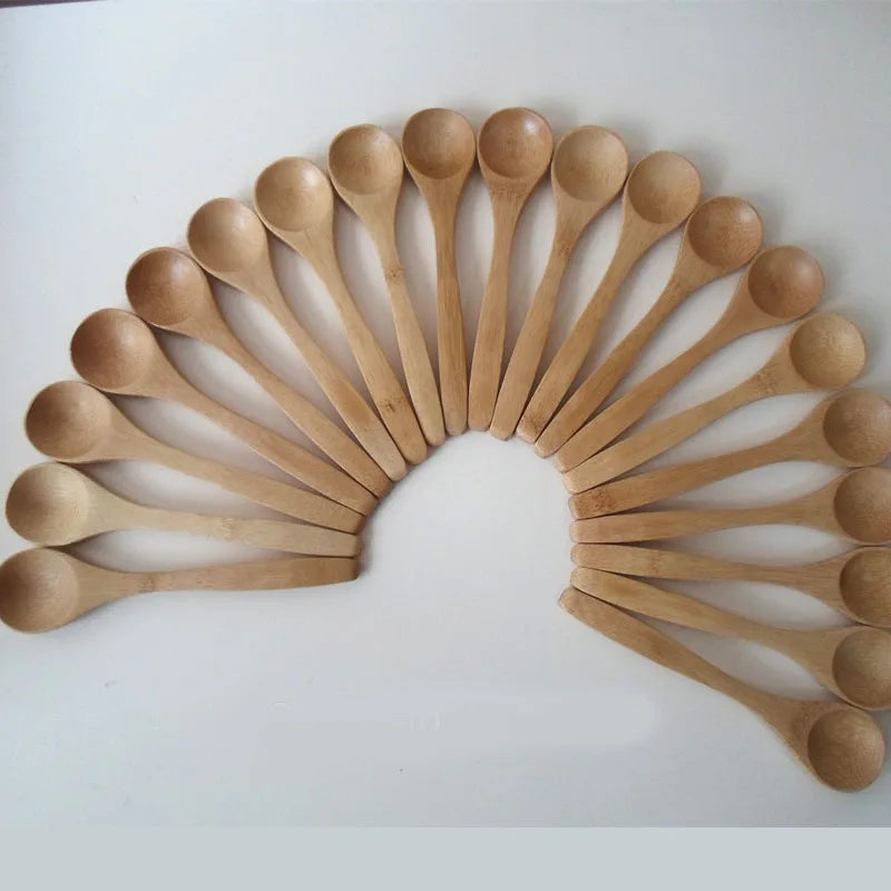 10-Piece Bamboo Honey & Coffee Spoon Set