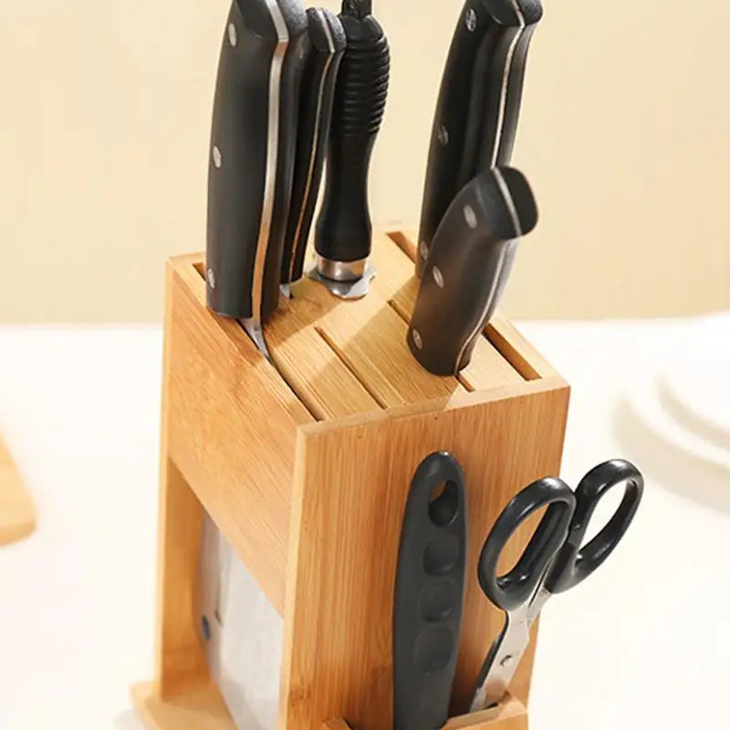 Bamboo Knife Block Stand