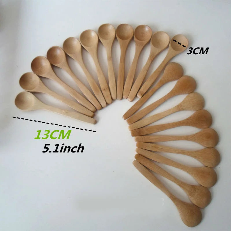 10-Piece Bamboo Honey & Coffee Spoon Set