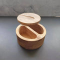 Bamboo Salt Jar & Circular Seasoning Box