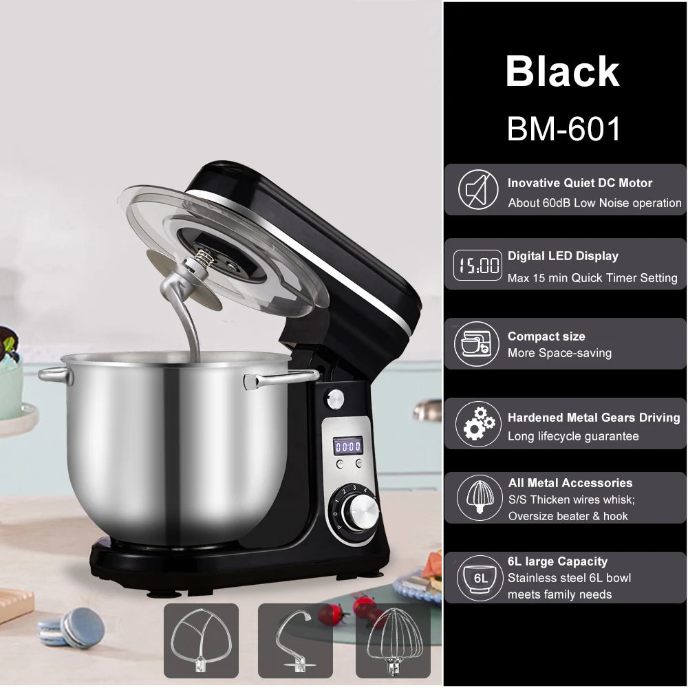 1200W Stand Mixer with Blender – 6-Speed Kitchen Food Mixer