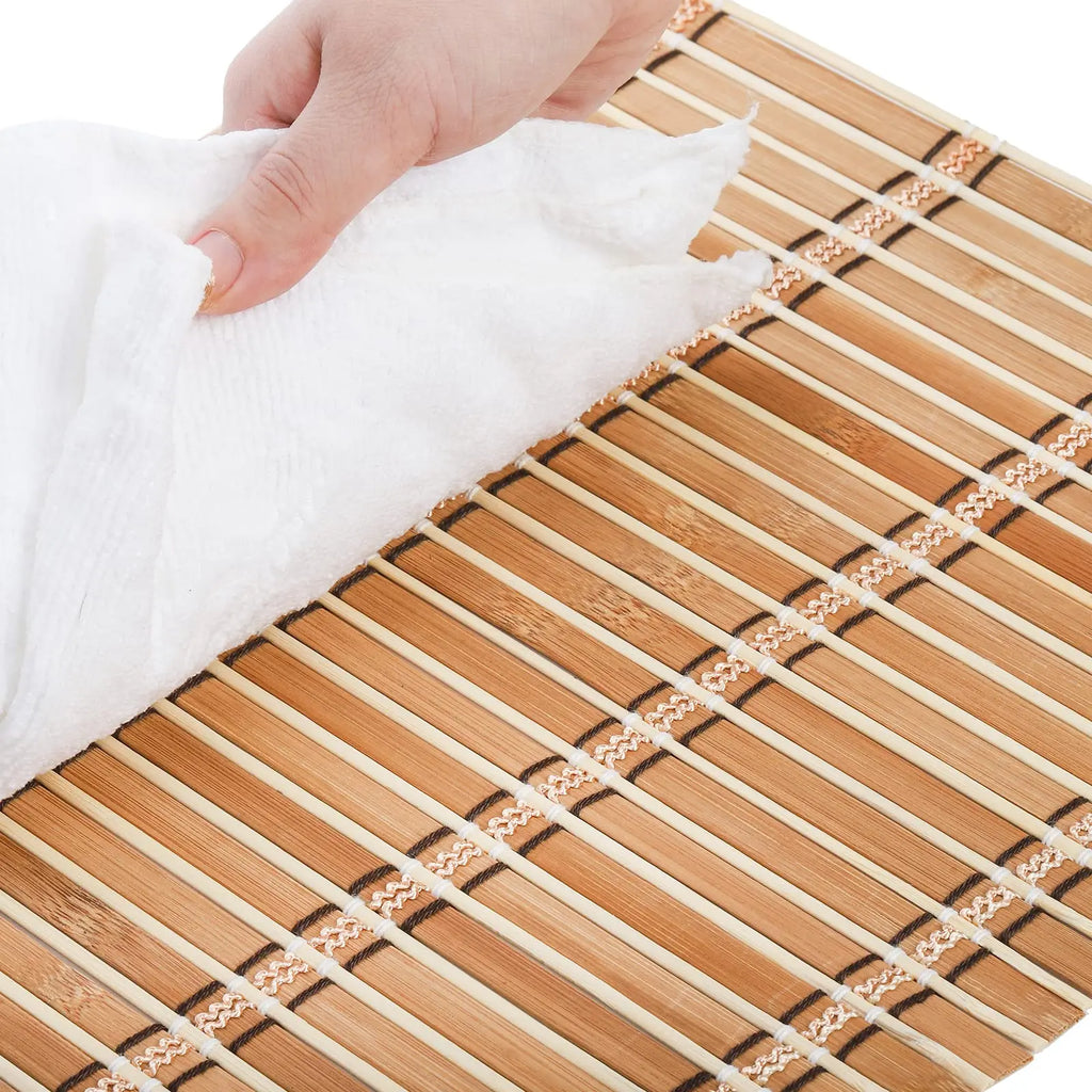 Juego de 4 individuales de bambú natural - Manteles resistentes al calor