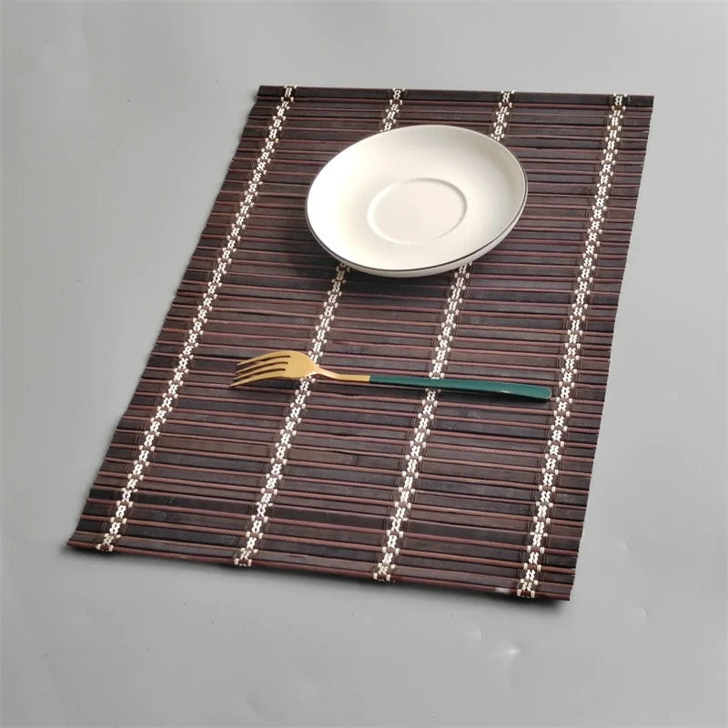 Set of 4 Natural Bamboo Placemats – Heat-Resistant Table Mats