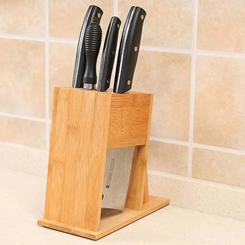 Bamboo Knife Block Stand