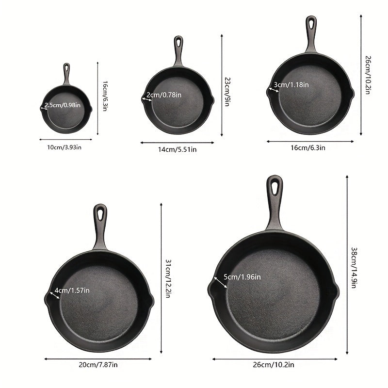 Cast Iron Skillet Set – 3/4/5-Piece Frying Pans