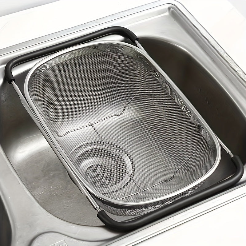 Stainless Steel Sink Colander & Adjustable Drain Basket