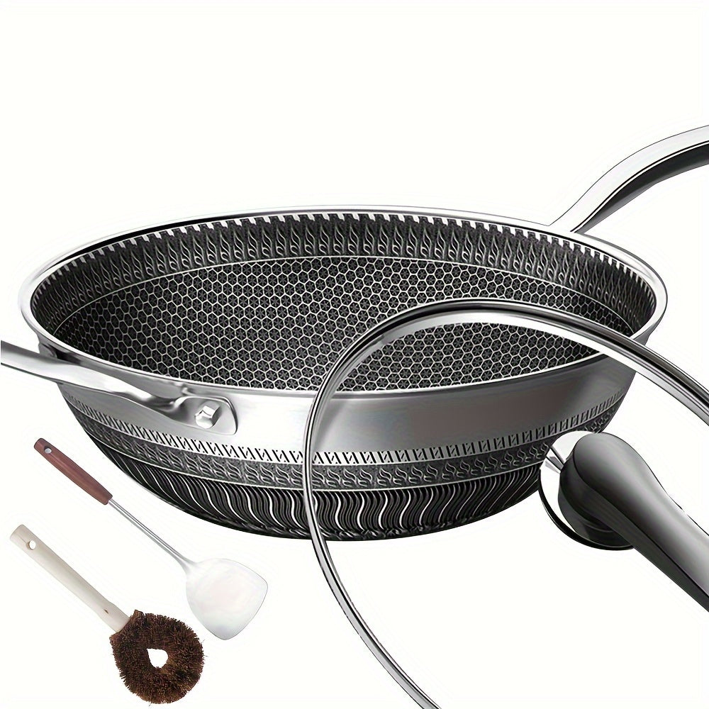 Non-Stick Stainless Steel Wok