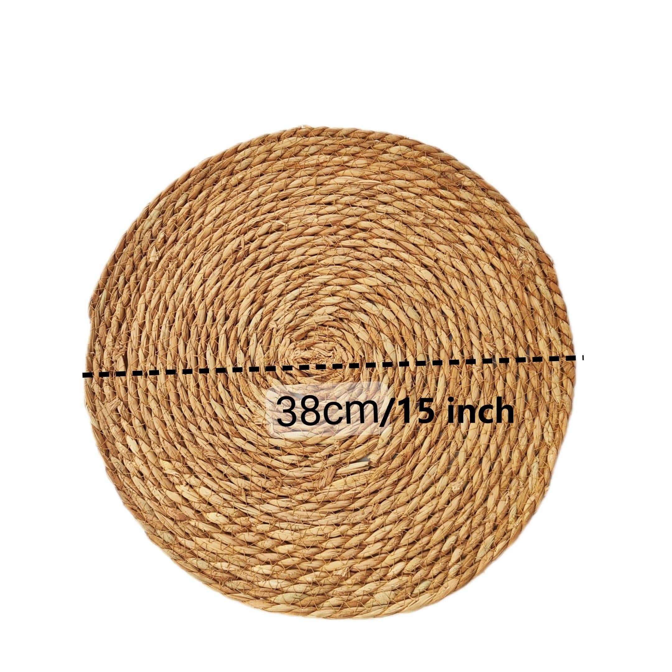 6-Pack Natural Woven Placemats – Rustic Cattail Grass Table Mats