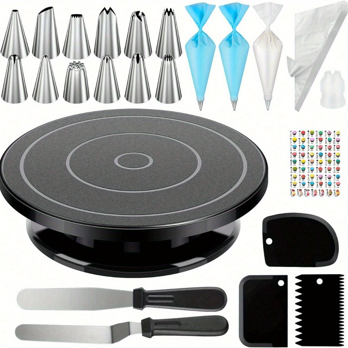 Cake Decorating Kit with Turntable