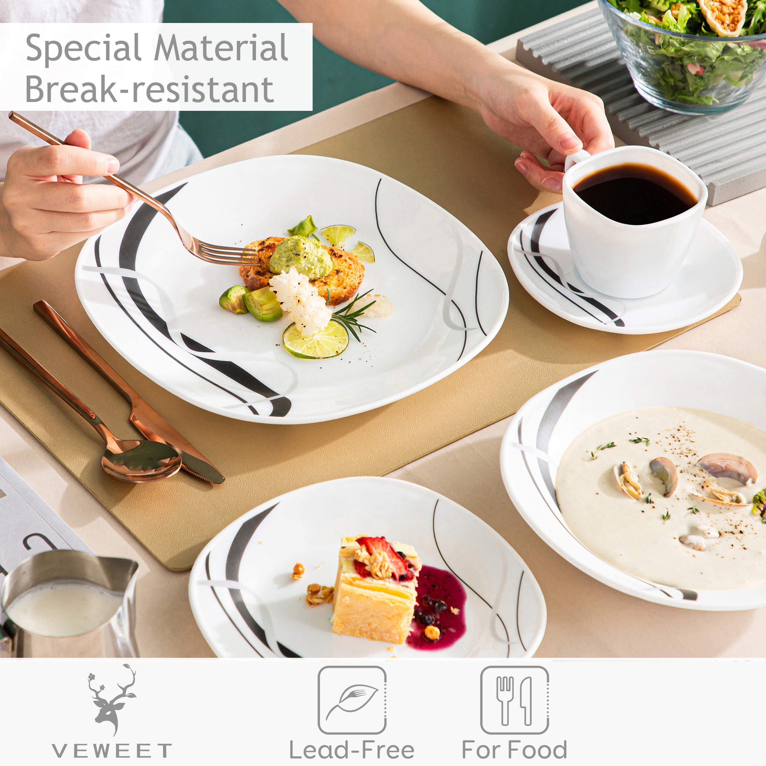 Glass dinnerware set- 30 pieces