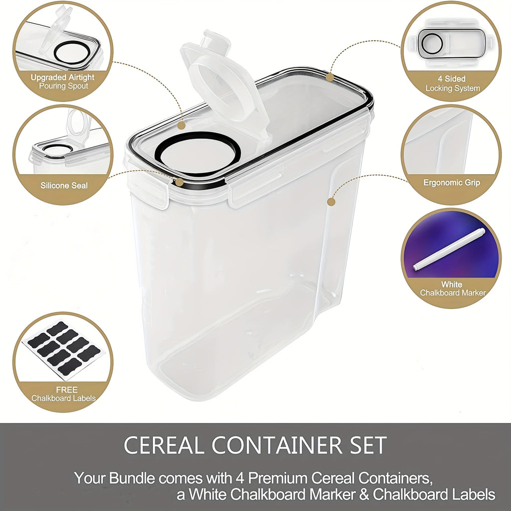 Recipientes para almacenar alimentos (4L / 135oz) - Paquete de 4