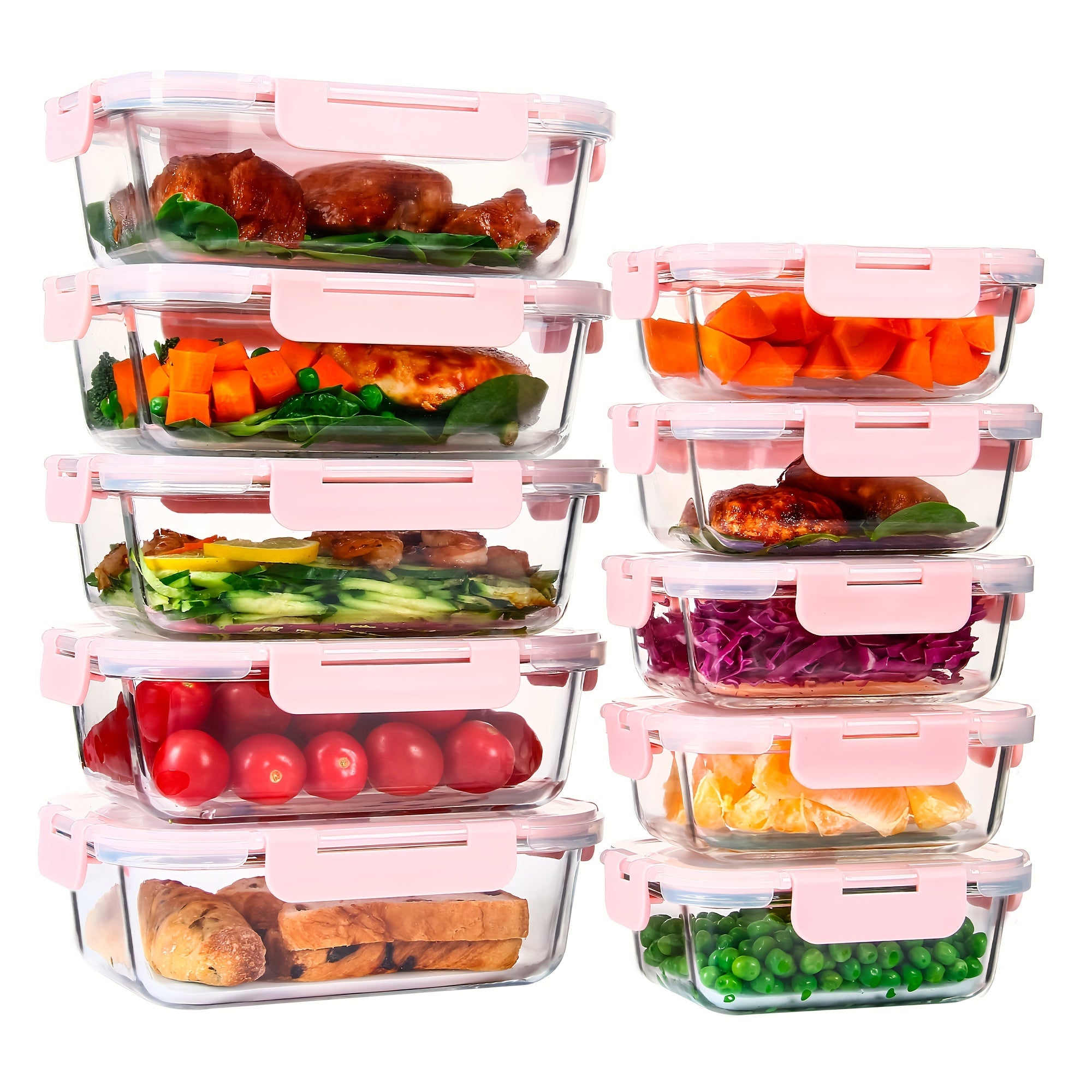 10-Piece Glass Food Storage Containers with Airtight Lids