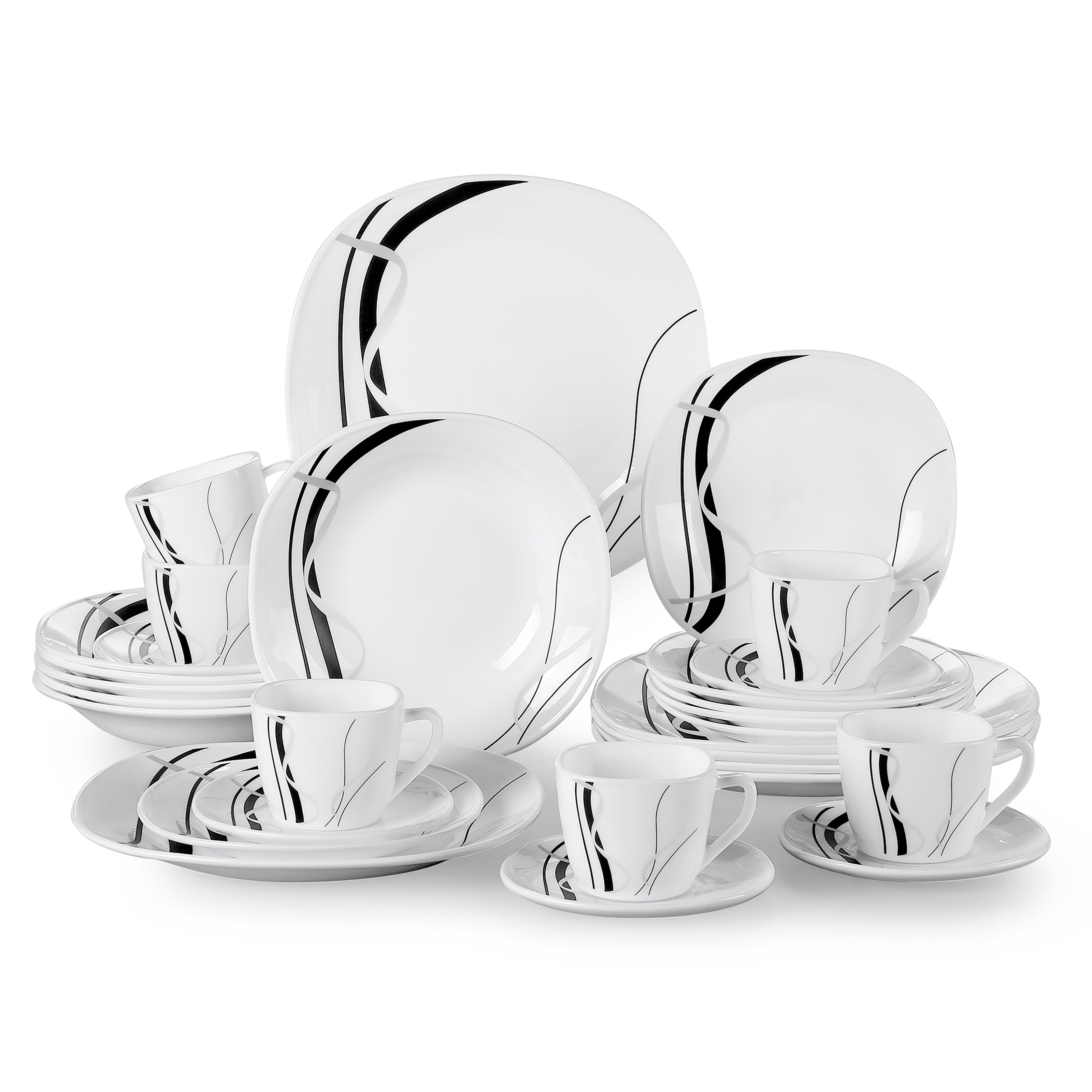 Glass dinnerware set- 30 pieces